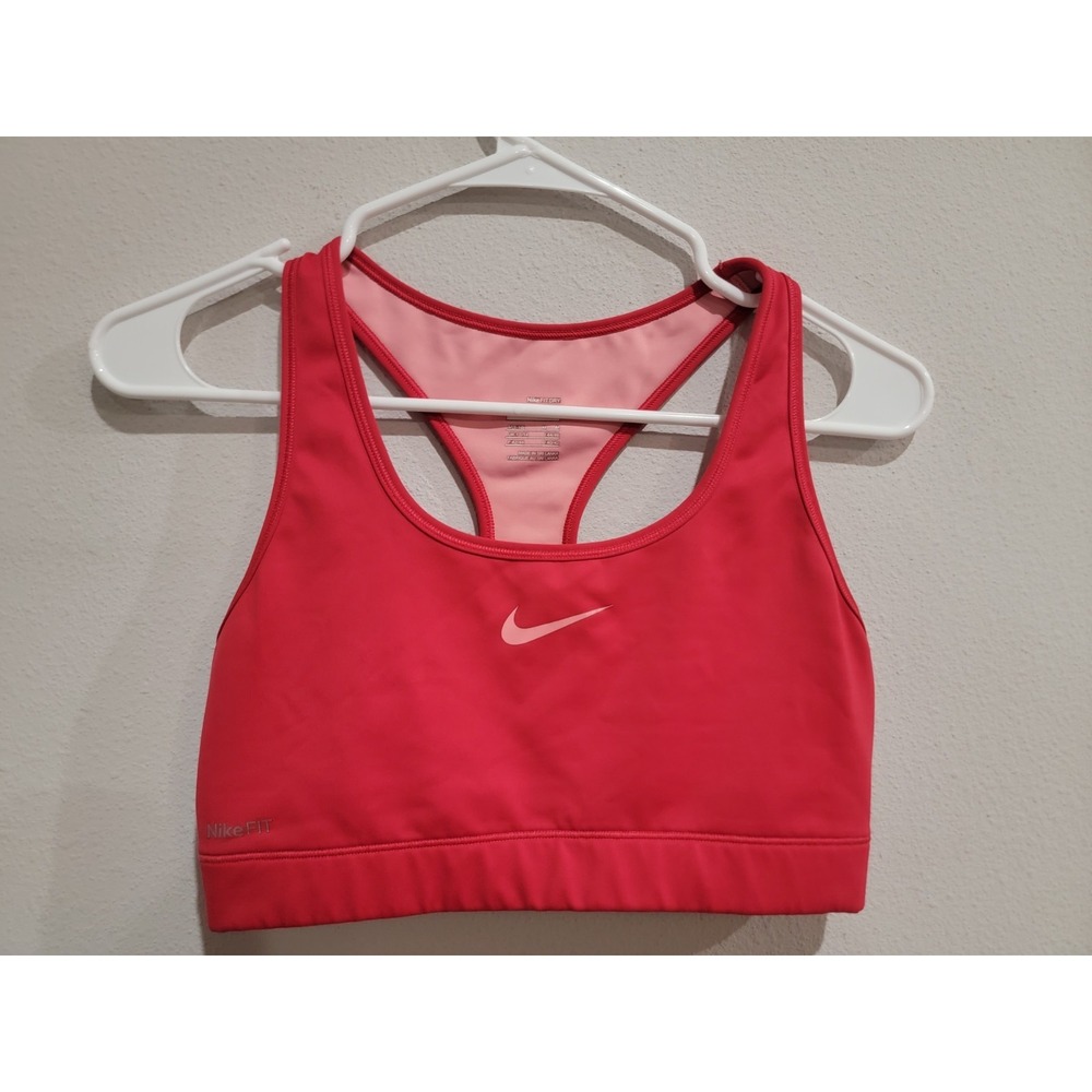 Nike Sports Bra Women's M Rose Pink Dri Fit Seamless Low-Med Support